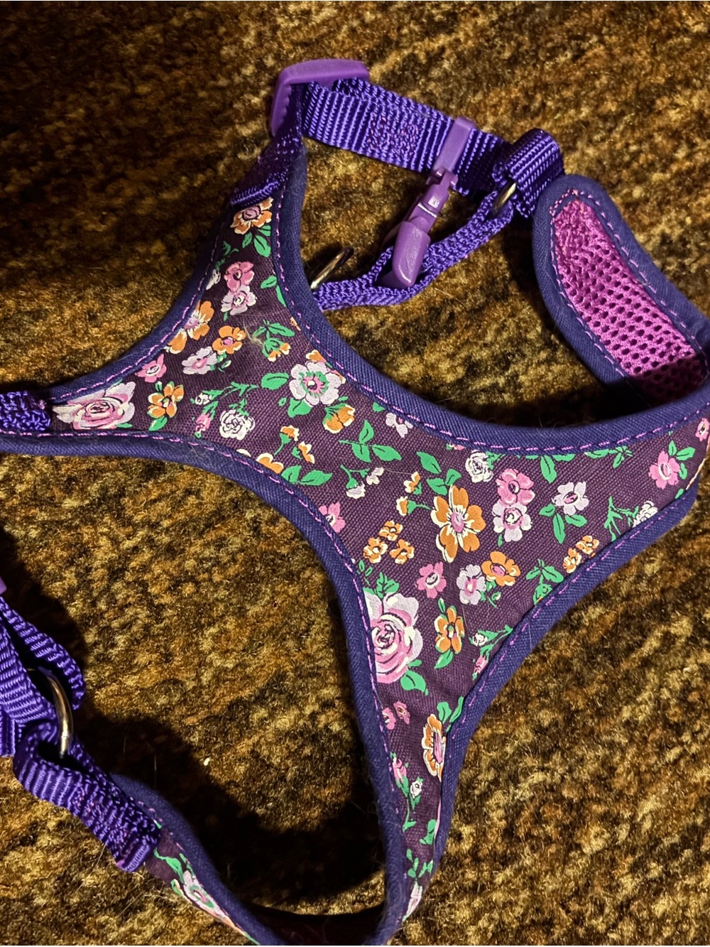 Dog Harness Purple Floral